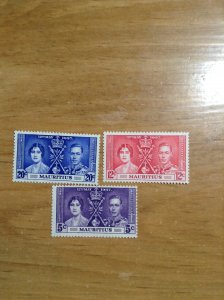 Mauritius  # 208-210  MNH  (Coronation)