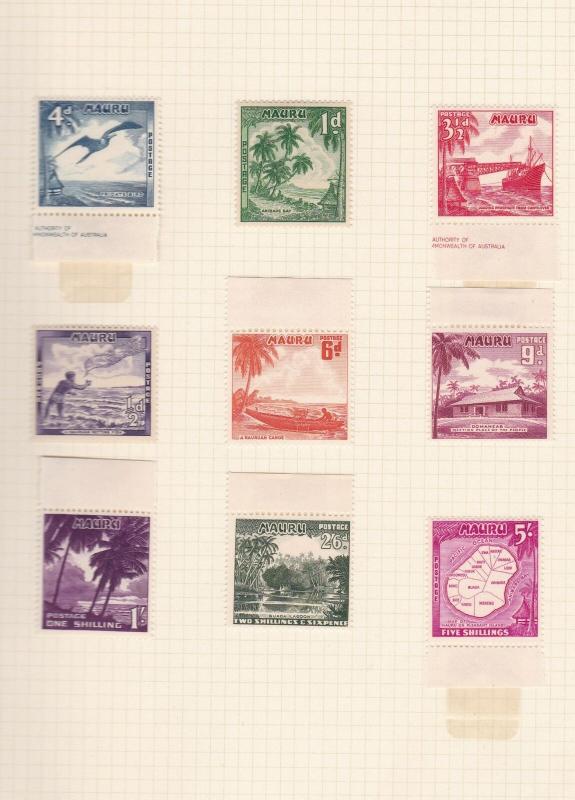 nauru  1954  mounted mint stamps ref r13026
