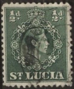 Saint Lucia 110a (used) ½p George VI, green (1943)