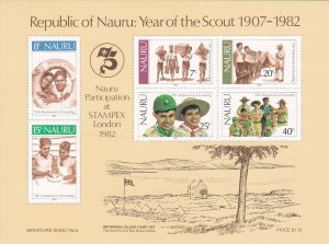 Nauru MNH S/S 249a Year Of Scouting 1982