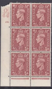 1½d Brown Cylinder Control O 44 178 Dot perf 6B(E/P) UNMOUNTED MINT/MNH