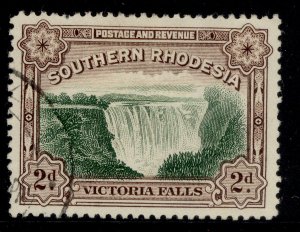 SOUTHERN RHODESIA GV SG35, 2d green & chocolate, FINE USED. Cat £20.