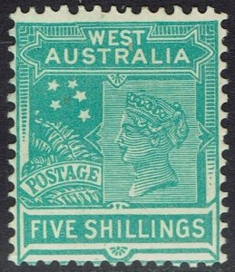 WESTERN AUSTRALIA 1902 QV 5/- WMK V/CROWN