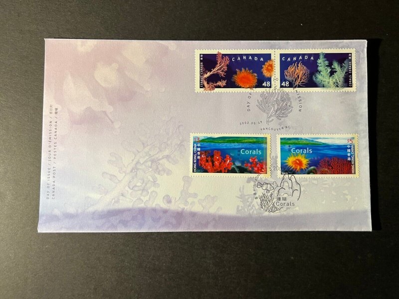 2002 Hong Kong First Day Cover FDC Stamp Sheetlet HK Coral Stamp Set 3