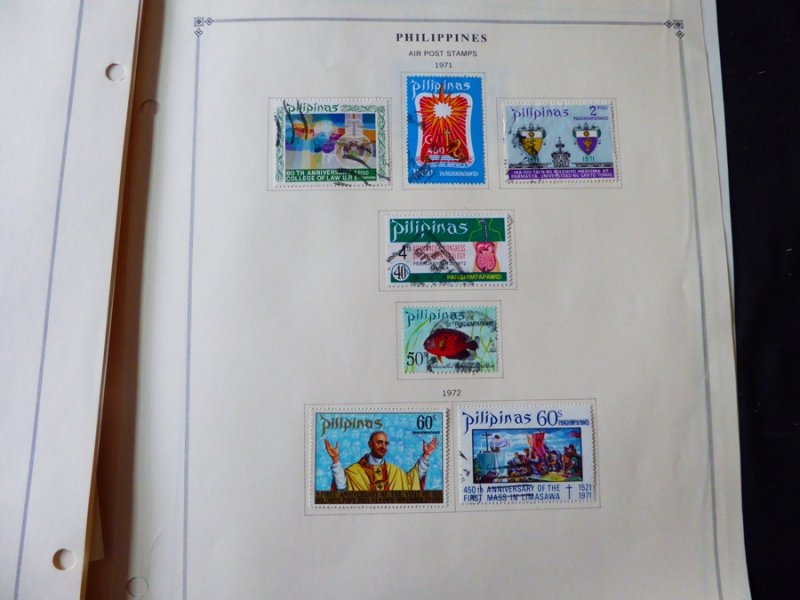 Philippines 1960-1973 Stamp Collection on Scott International Album Pages