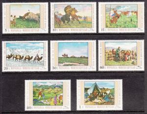 Mongolia 1969 MNH Scott #542-#549 Set of 8 Paintings from National Museum