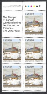 Canada #1258a 76¢ Ste. Agnes (1989). Pane of 5 stamps. MNH