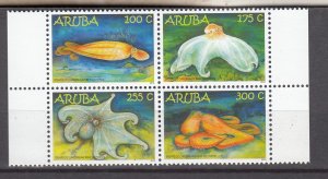 J43653 JL Stamps 2010 aruba set mnh blk/4 #371 the reef