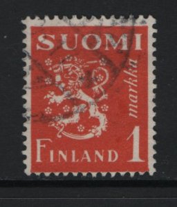 Finland    #166  used  1930   Lion  1m orange