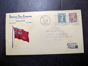 1935 Canada Cover Calgary Alberta to San Leandro CA USA