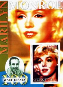 Uzbekistan 2002 Marilyn Monroe s/s mnh.vf Perforated