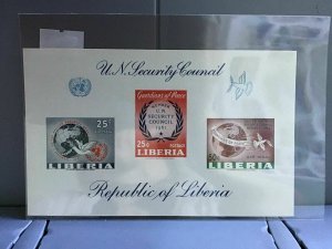 Liberia U.N. Security Council 1961 mint never hinged imperf stamps  sheet R26865