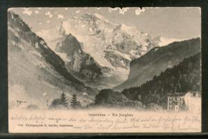 Switzerland 1907 Interlaken - The Virgin Mountain Used View Post Card # 1454-128