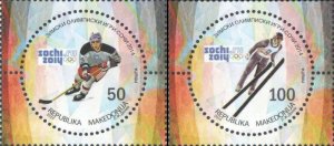 Macedonia 2014 Winter Olympic games in Sochi Olympics set of 2 stamps MNH