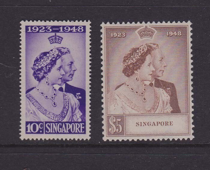 Singapore 1948 Silver Wedding SG 31-32 or Sc 21-22 set of 2 MH