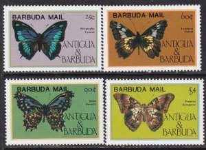 Barbuda 1985 SC 714-717 MNH Butterflies 