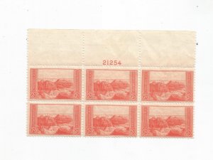 US SCOTT# 741, PLATE BLOCK OF 6, MNH, OG