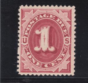 US Sc J22 MNH. 1891 1c claret Postage Due, unwatermarked, F-VF
