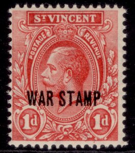 ST. VINCENT GV SG129, 1d pale scarlet, NH MINT.