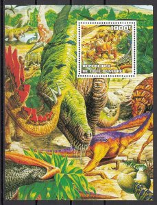 Ivory Coast. 2002 Cinderella issue. Dinosaurs s/sheet.