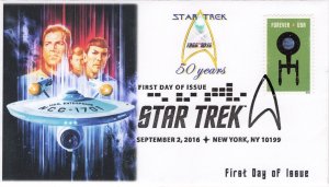 AO- 5134-4, 2016, StarTrek,  Add-on Cover, First Day Cover, Pictorial Postmark,