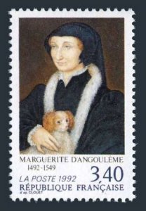 France 2285, MNH. Michel 2891. Marguerite d'Angouleme,Queen of Navarra,1992.Dog.