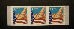 Scott 3281, 33 cent Flag o/City, PNC3, #9999 MNH, NICE