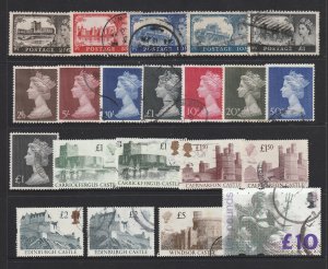 Great Britain a small lot of used QE2 high values