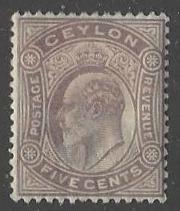 Ceylon #181 Mint Hinge Remnant KEVII