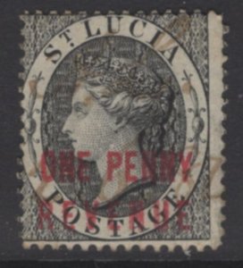 ST.LUCIA SGF13 1882 1d BLACK USED