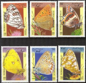 Somali 1998 Butterflies set of 6 MNH