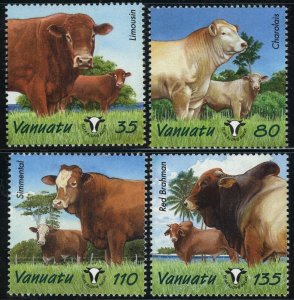 Vanuatu #820-823 Year of cattle Cows Animals Postage Stamps Topical 2003 Mint LH
