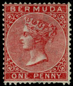 BERMUDA SG1, 1d rose-red, UNUSED. Cat £100.