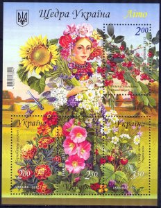 Ukraine 2012 Seasons Summer Flowers Fruits Mi. Bl. 99 MNH
