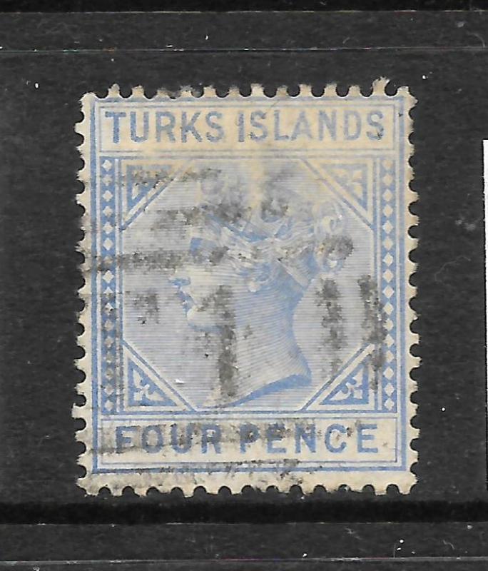 TURKS IS 1881  4d  QV  FU  SG 50