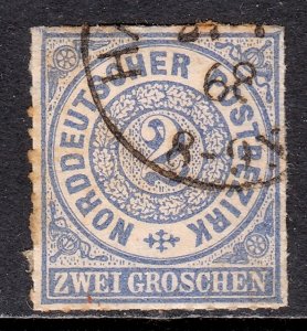 North German Confederation - Scott #5 - Used - Toning, paper adh. - SCV $3.25