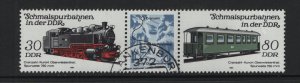 Germany  DDR  #2405 cancelled 1984 locomotive / passenger car 30pf + 80pf +label