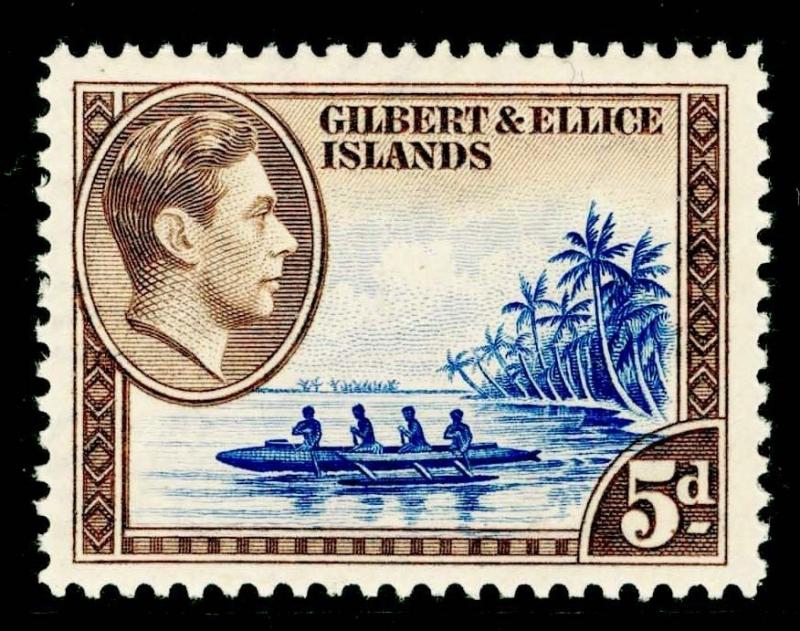 GILBERT & ELLICE ISLANDS SG49, 5d deep ultramarine & sepia, LH MINT.