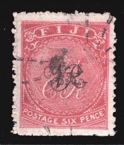 MOMEN: FIJI SG #30b 1876-7 USED £60 LOT #67010*