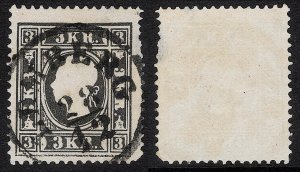 Austria - 1858 - Scott #7a - used - Type I - LEMBERG pmk Ukraine - Print variety