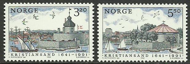 Norway #991-2 MNH Set, City of Christiansand