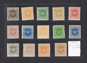 Macau 1884 Sc 1-15(5 Missing) P12? MH -Scarce