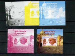 Gabon 2009 Pope John Paul II Memory (4) Color proofs+original