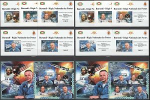 Bu99 Imperf,Perf 2012 Burundi Space Neil Armstrong Apollo 11 !!! 12Bl+2Kb Mnh