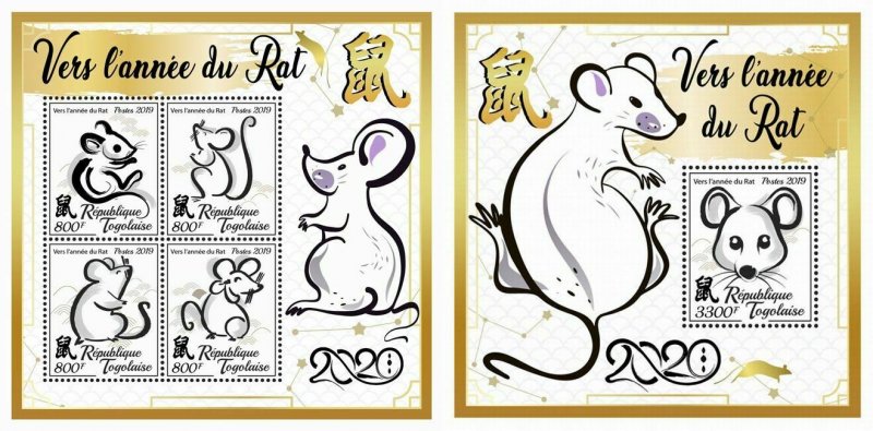 Z08 TG190559ab TOGO 2019 Year of the Rat 2020 MNH ** Postfrisch