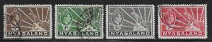 Nyasaland 54A-57A 1942 KGVI Used