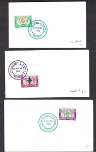 1954 Canada Ukraine Plast Scout cinderella set of 3 covers
