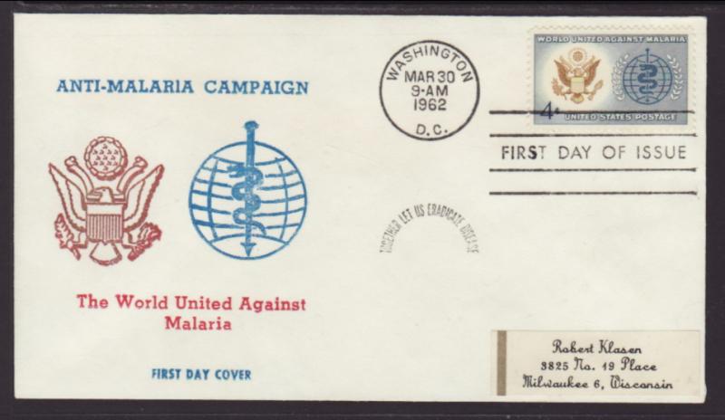 US 1194 Malaria Unknown Label FDC