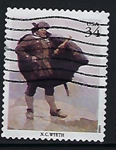 Catalog #3502r Stamp Used Artists & Illustrators N C Wyeth