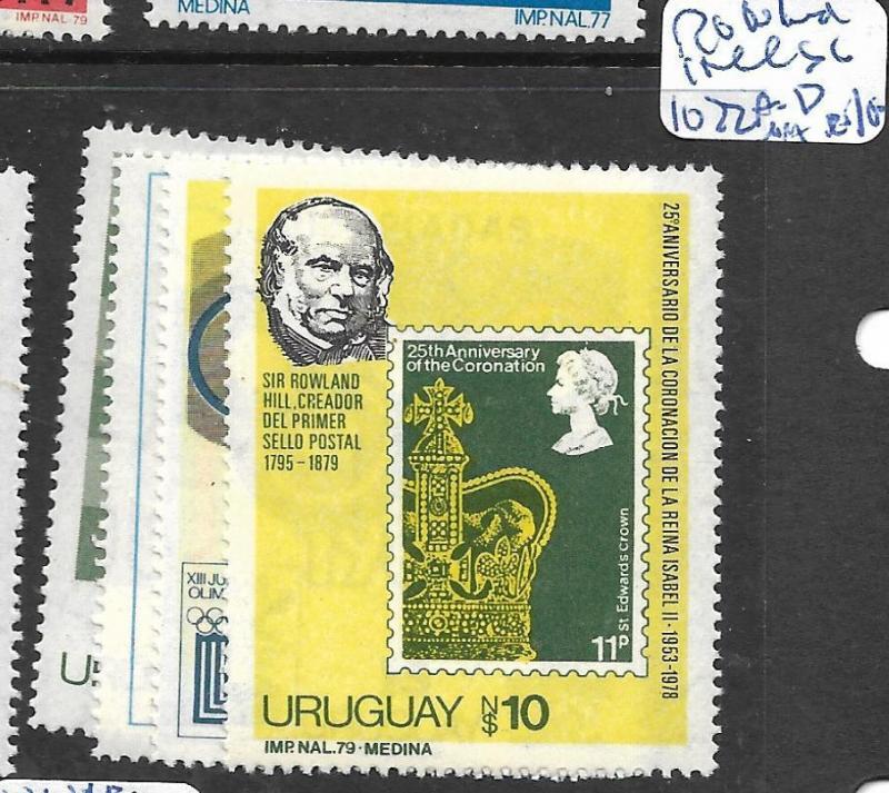 URUGUAY  (PP1604B)   ROWLAND HILL SC 1072A-D  MNH